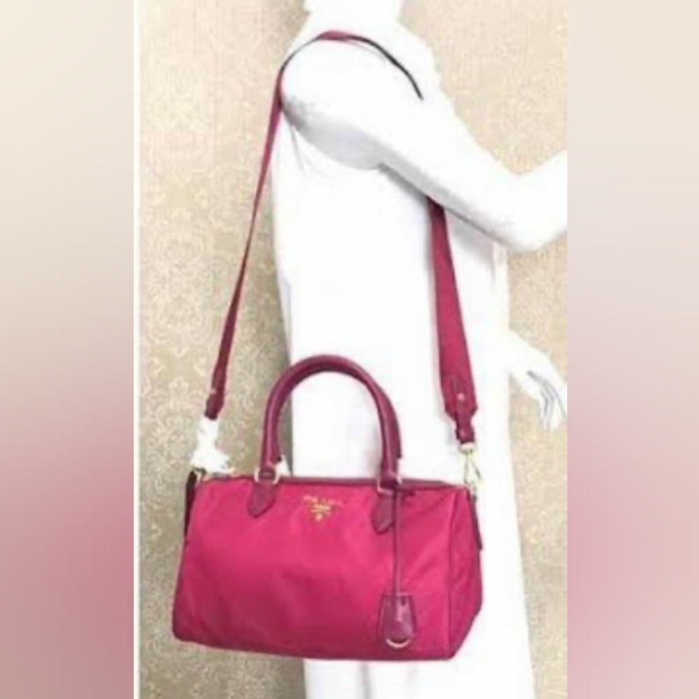 Prada Bauletto Baguettes Nylon Bag Pink - Picture 6 of 13